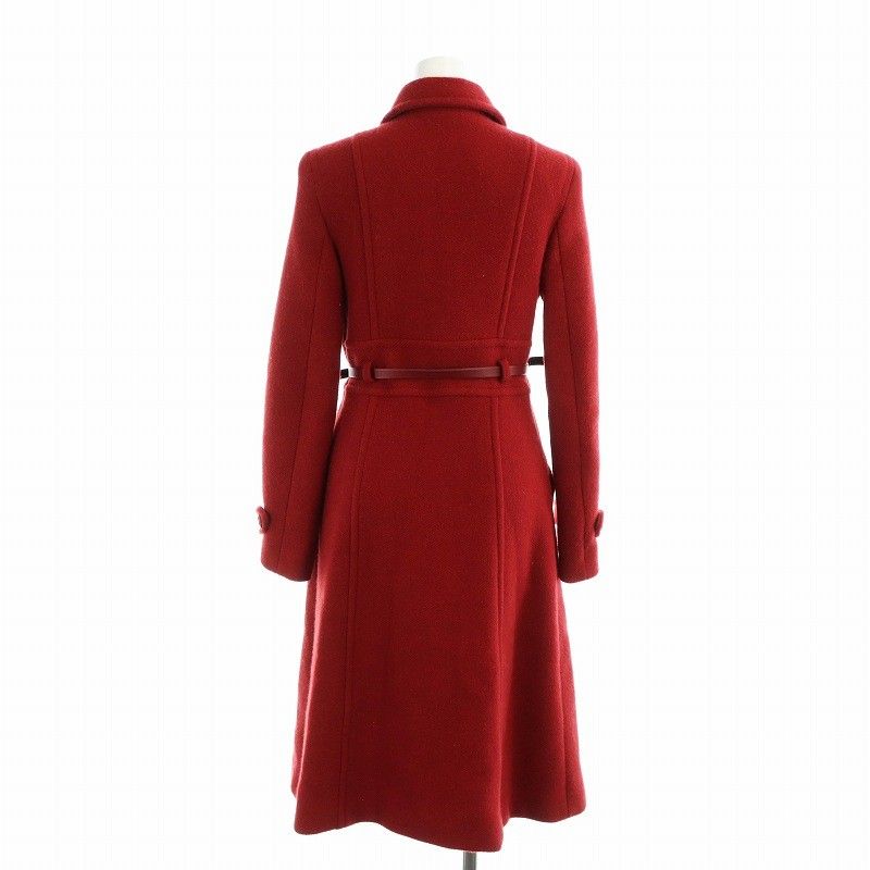 Max mara 白タグ ウール ダブルブレスト Pコート レッド マックスマーラ MAX MARA 白タグ ウールコート 長袖 ロング アンゴラ混