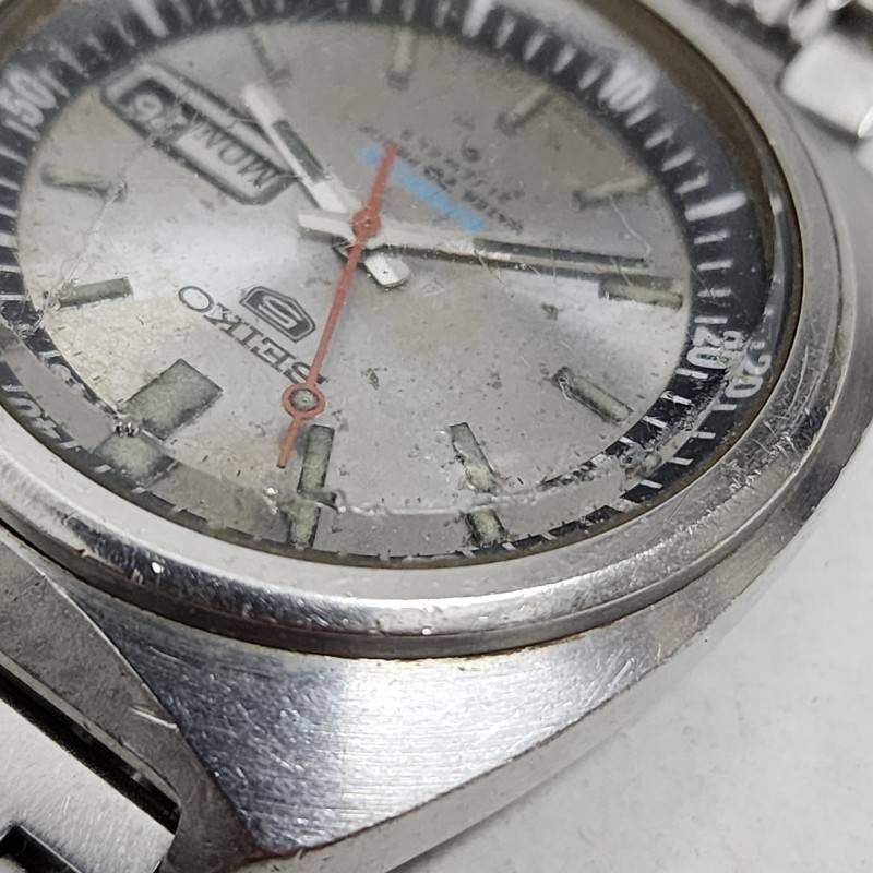  SEIKO セイコー セイコー ５スポーツ 6119 6020 腕時計メンズ 自動巻き シルバー文字盤 動作品 ベルト社外品 22510K458 フルジップ 自動巻き時計 腕時計(アナログ)