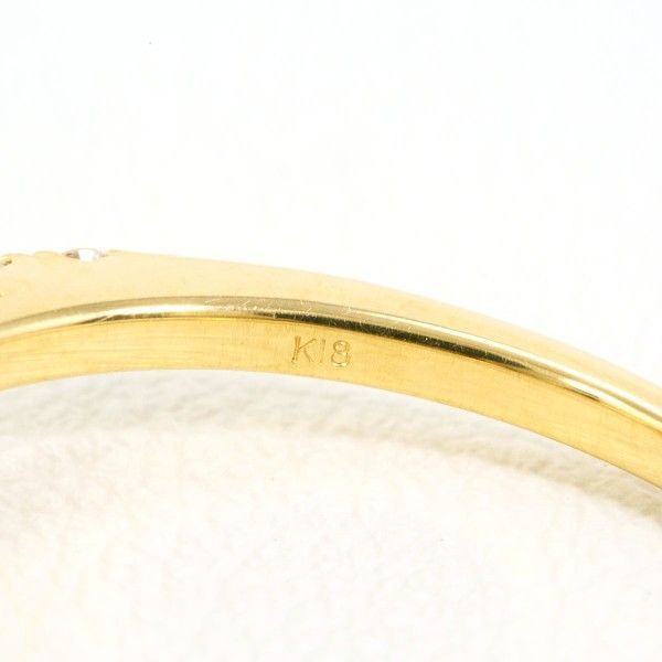 K18YG リング ring 指輪 14号 イエローダイヤ 0.22 VVS2 ダイヤ 0.19
