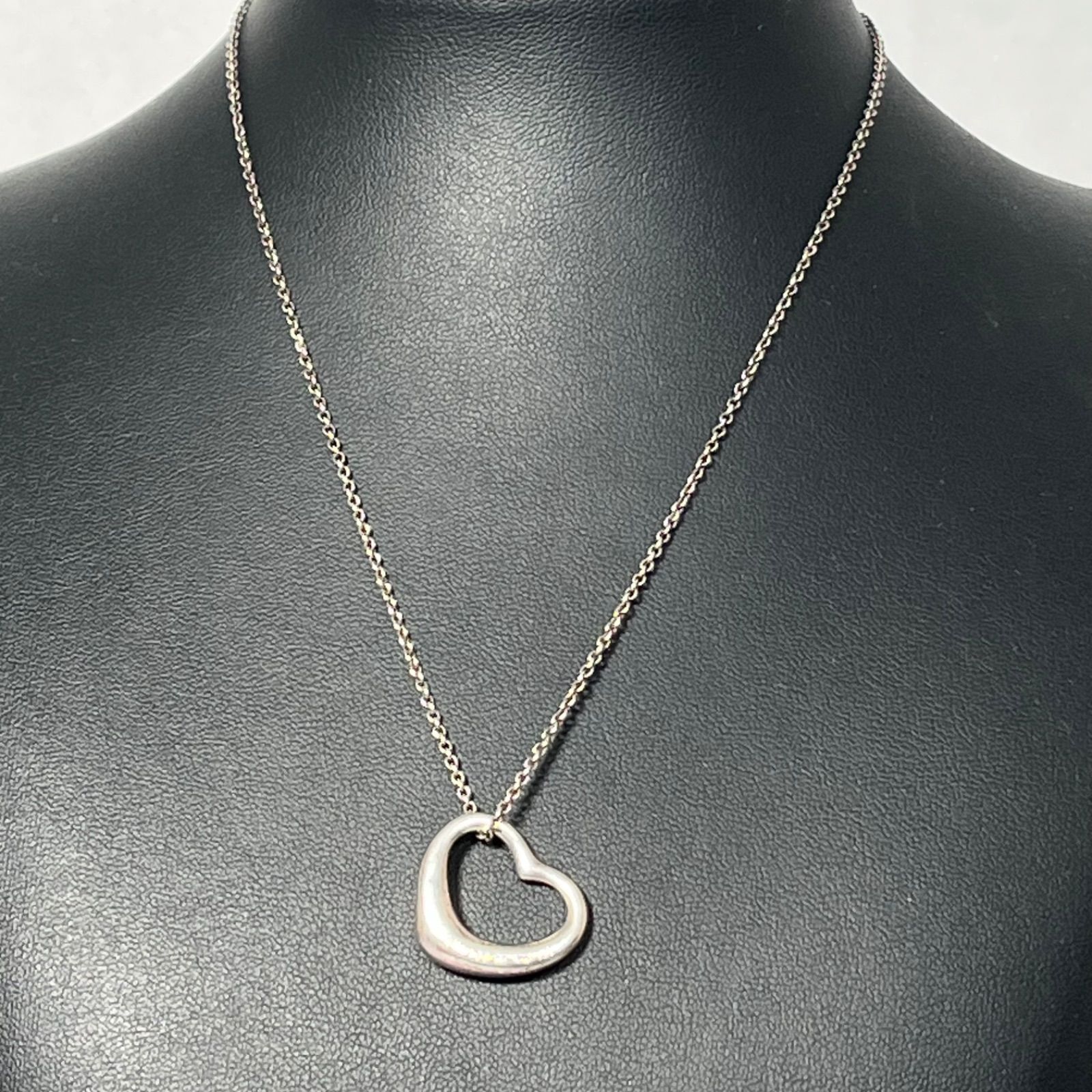 管2601-153】TIFFANY&Co. ティファニー オープンハート ネックレス 