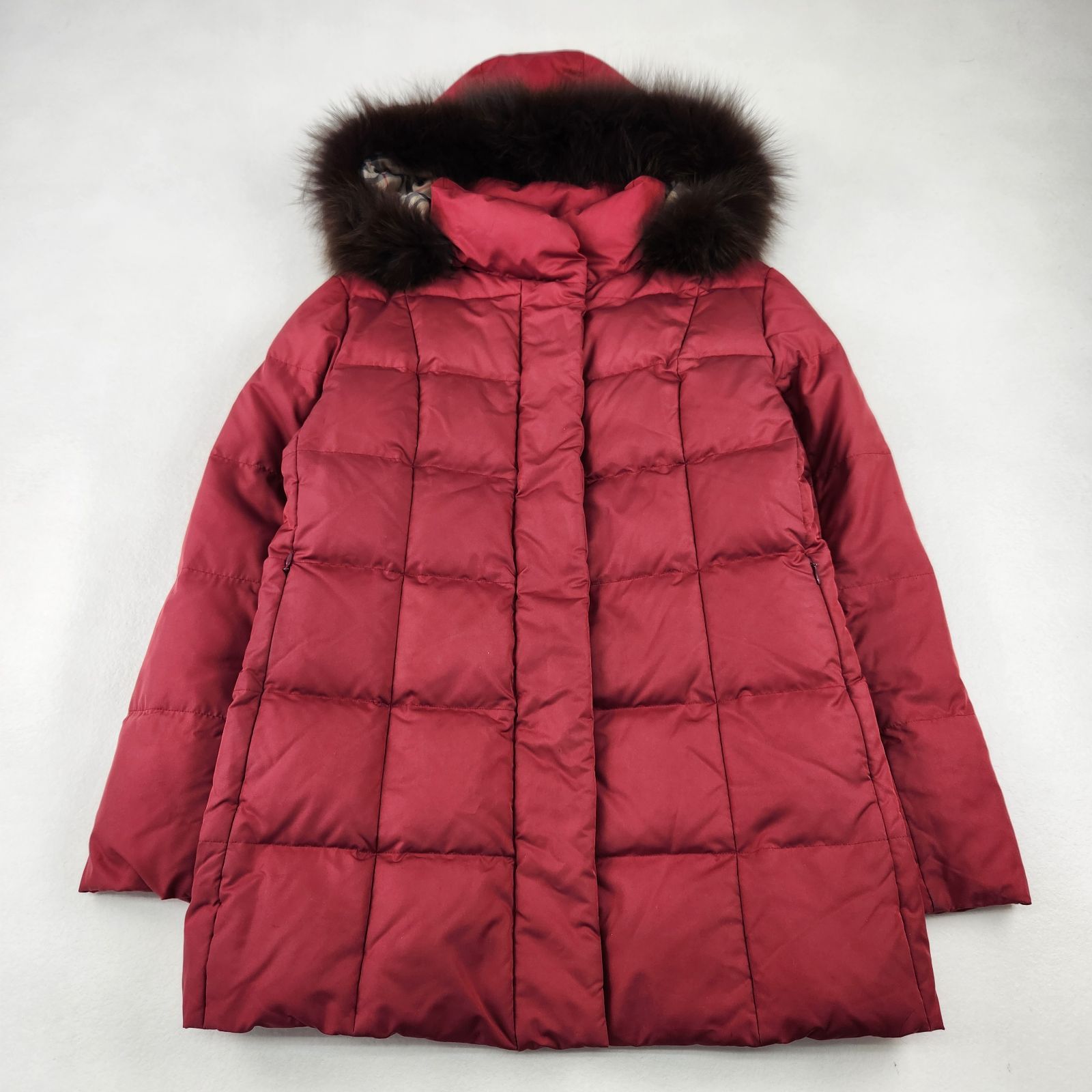 バーバリーロンドン ダウンコート ノバチェック ファー付き 2way 9 M