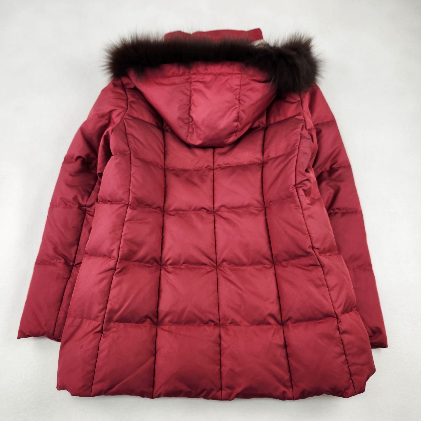 バーバリーロンドン ダウンコート ノバチェック ファー付き 2way 9 M