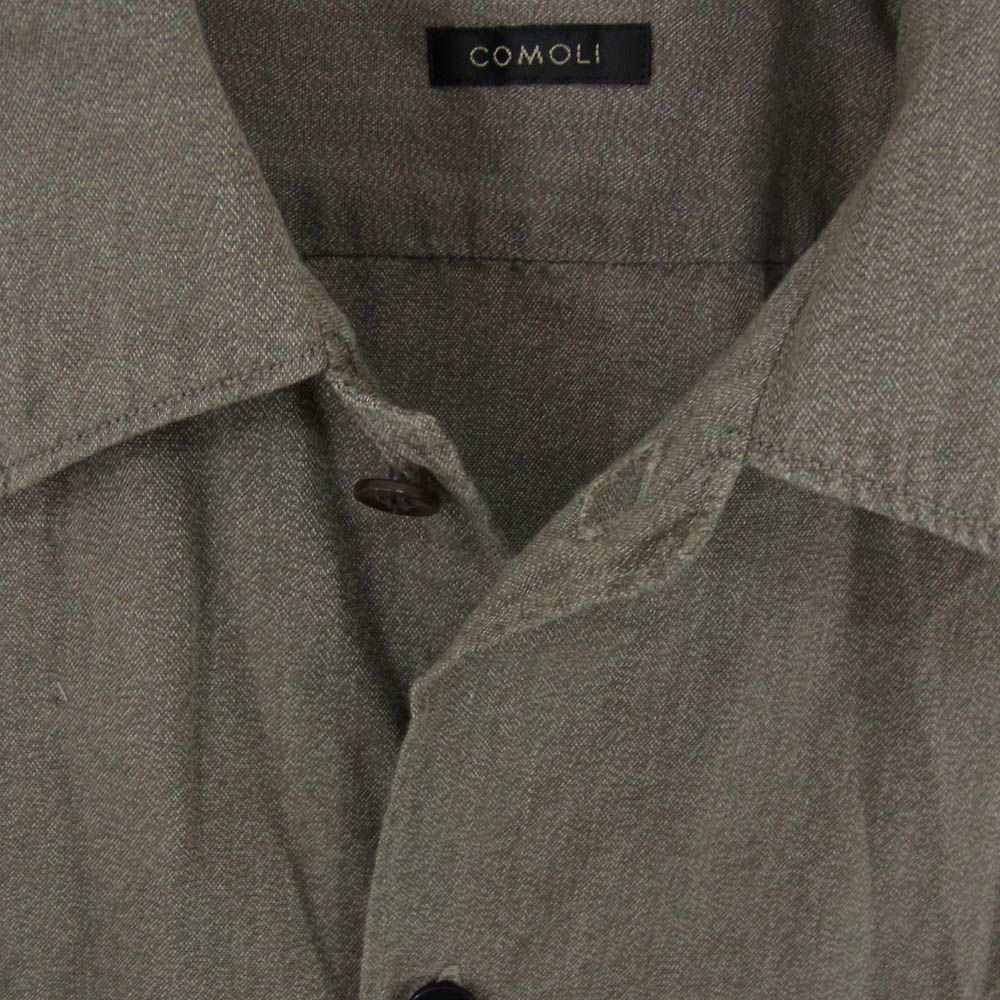 COMOLI コモリ 22SS V01-02020 ヨリ杢 オープンカラー 長袖 シャツ