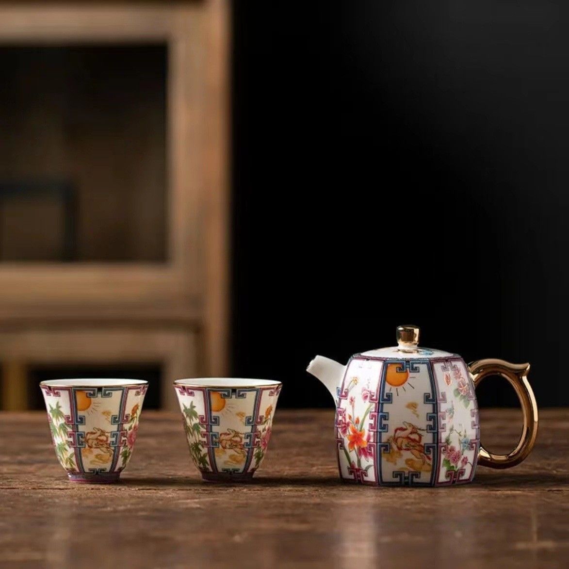 2025新品・未使用】 3点セット 八方集財陶磁器 エナメル 家庭用