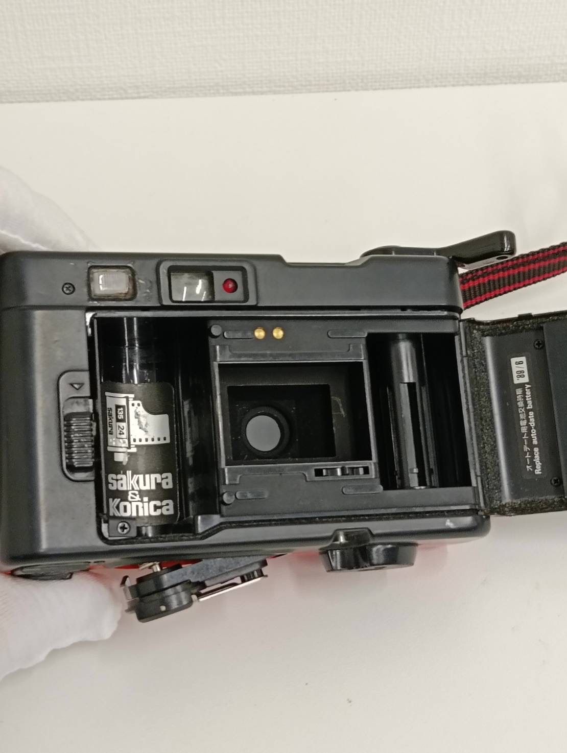 中古品】 KonicaコニカEFJ AUTO DATE フィルムカメラ 赤レッド カメラ