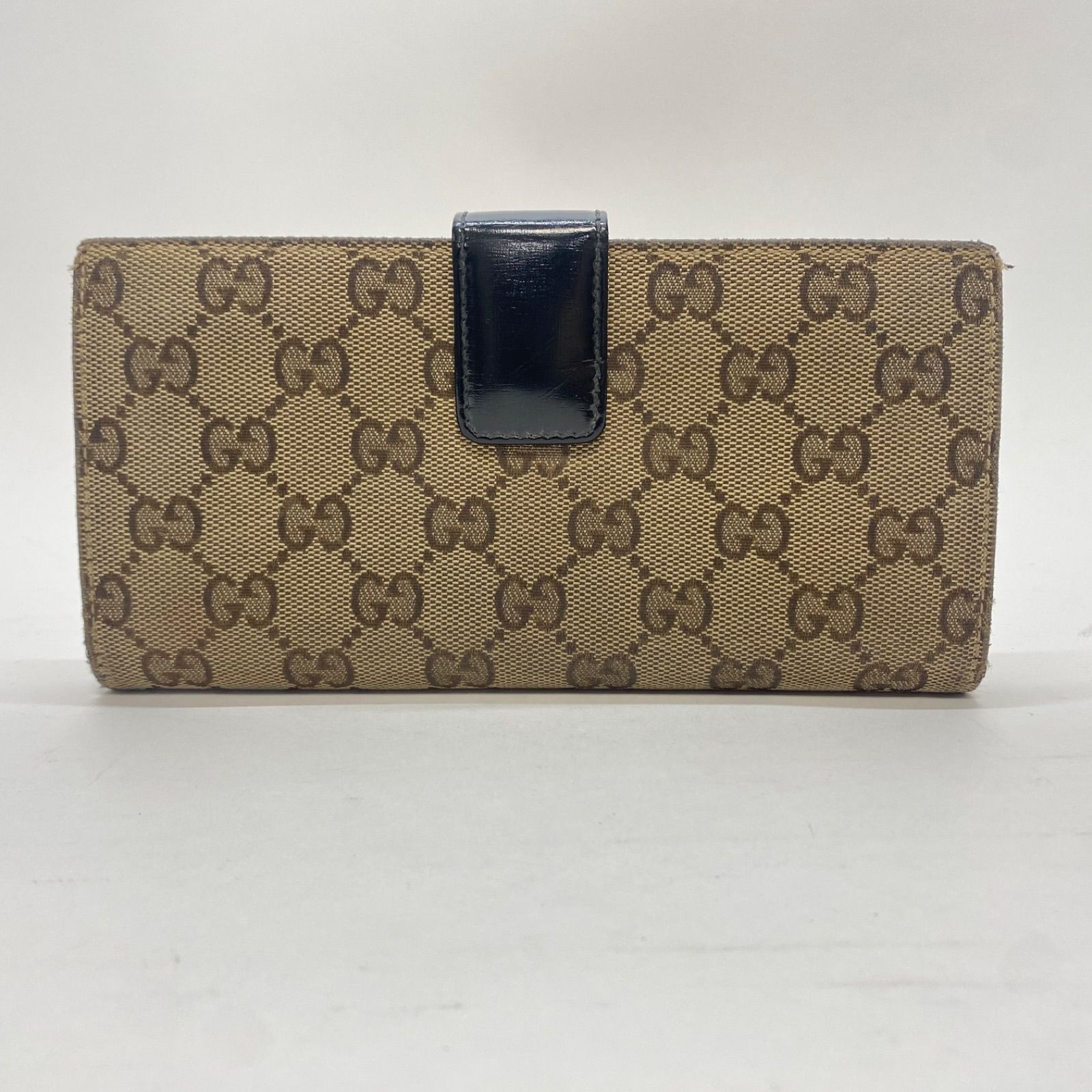 3370 GUCCI グッチ 長財布 キャンバス GG ブラウン Wホック - メルカリ