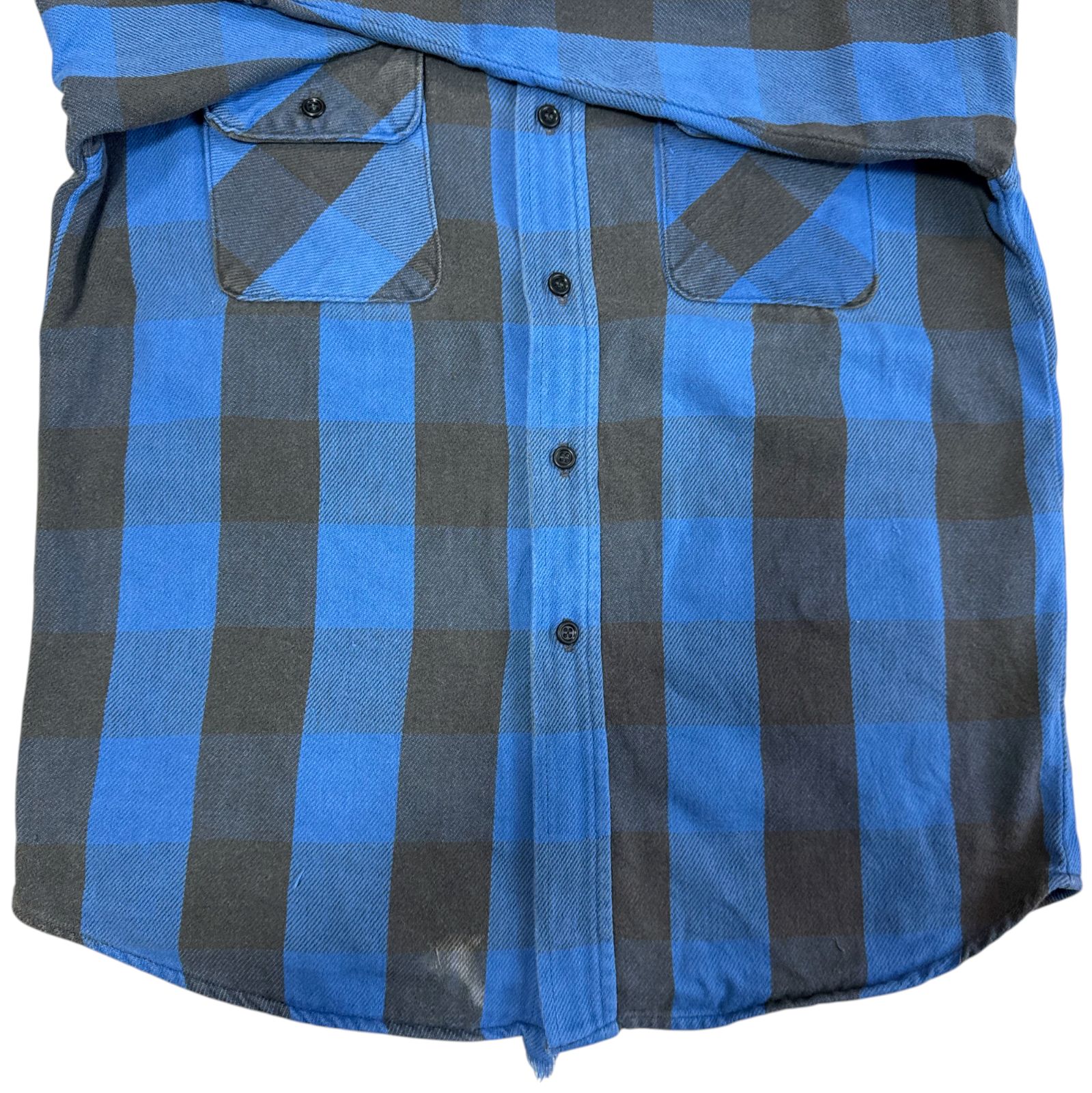 80s Five Brother ネルシャツ 青x黒 70s - 80s FIVE BROTHER ヘビーネルシャツ 青 黒 ブルー ブロック