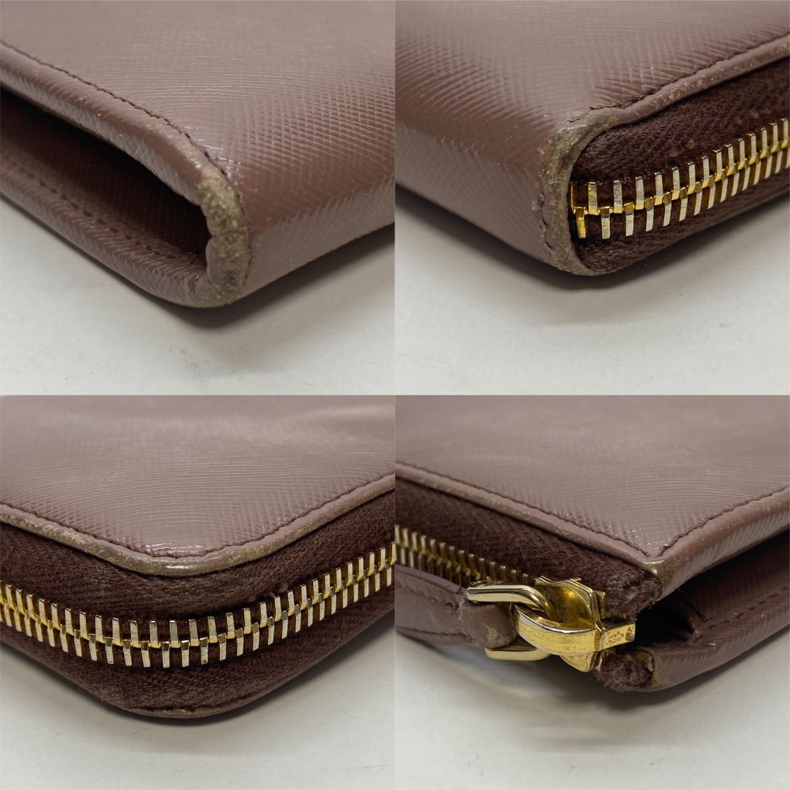 3328 PRADA プラダ 長財布 サフィアーノレザー L字ジップ レザー