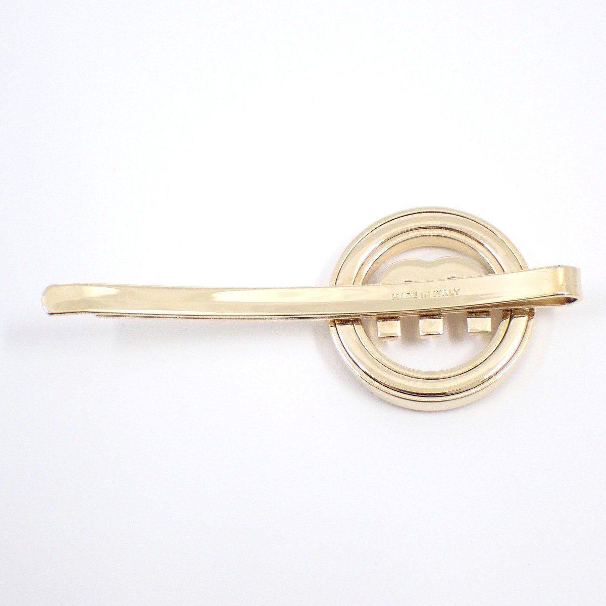 miumiu ミュウミュウ ロゴ サークル ヘアピン ゴールド色金具/ライン