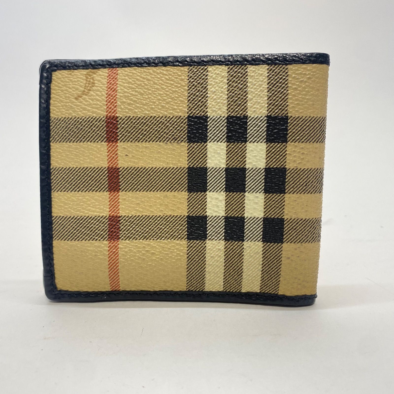 3336 BURBERRY バーバリー 二つ折り財布 ノバチェック PVC - メルカリ