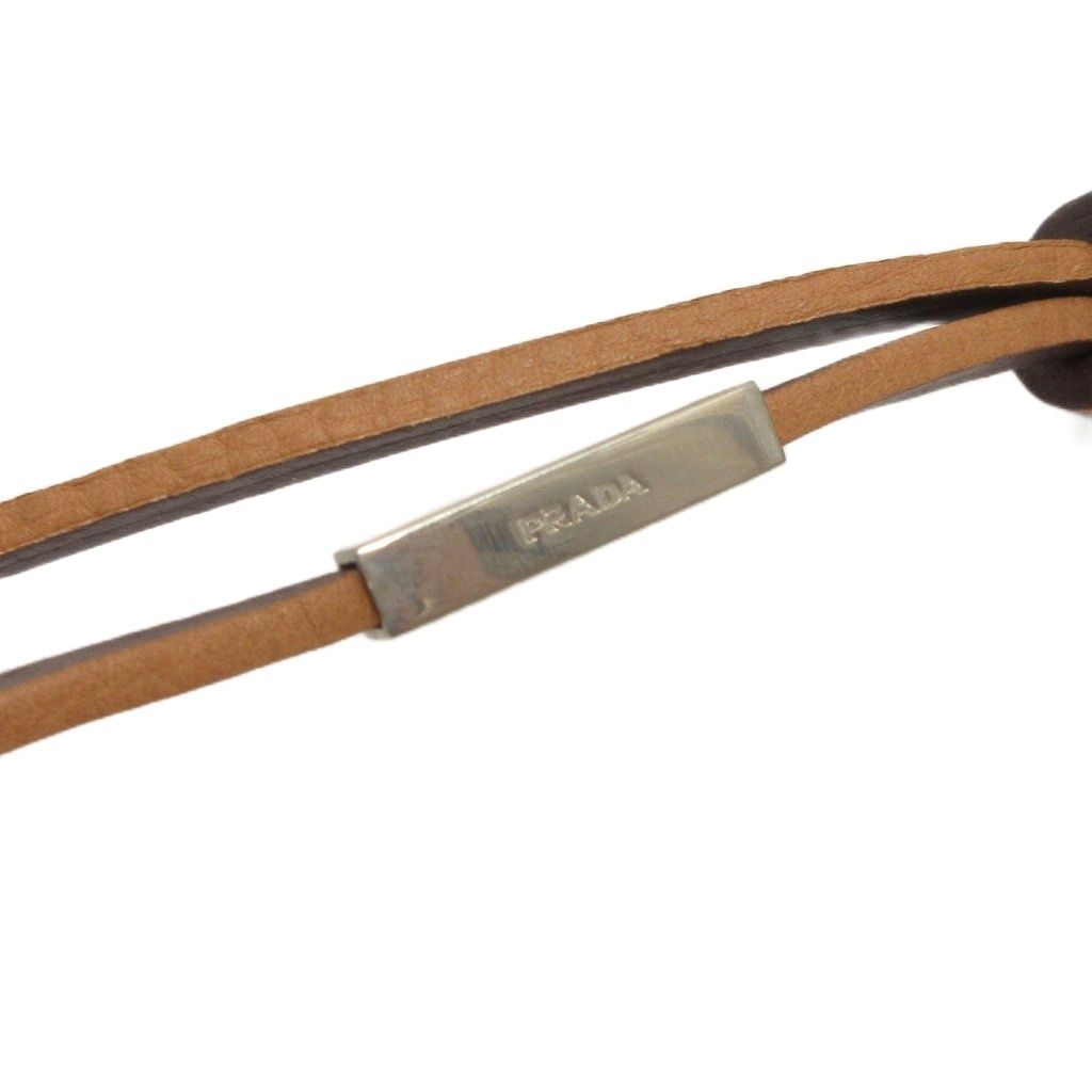 プラダ PRADA キーホルダー キーリング レザー 茶 ブラウン 小物