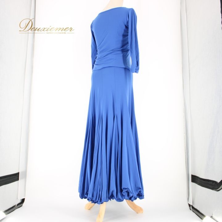 社交ダンス★新作★レッスンウェア★オリジナル★青2点セット 社交ダンス 衣装 スタンダード 上下セット ツーピース レッスンウェア