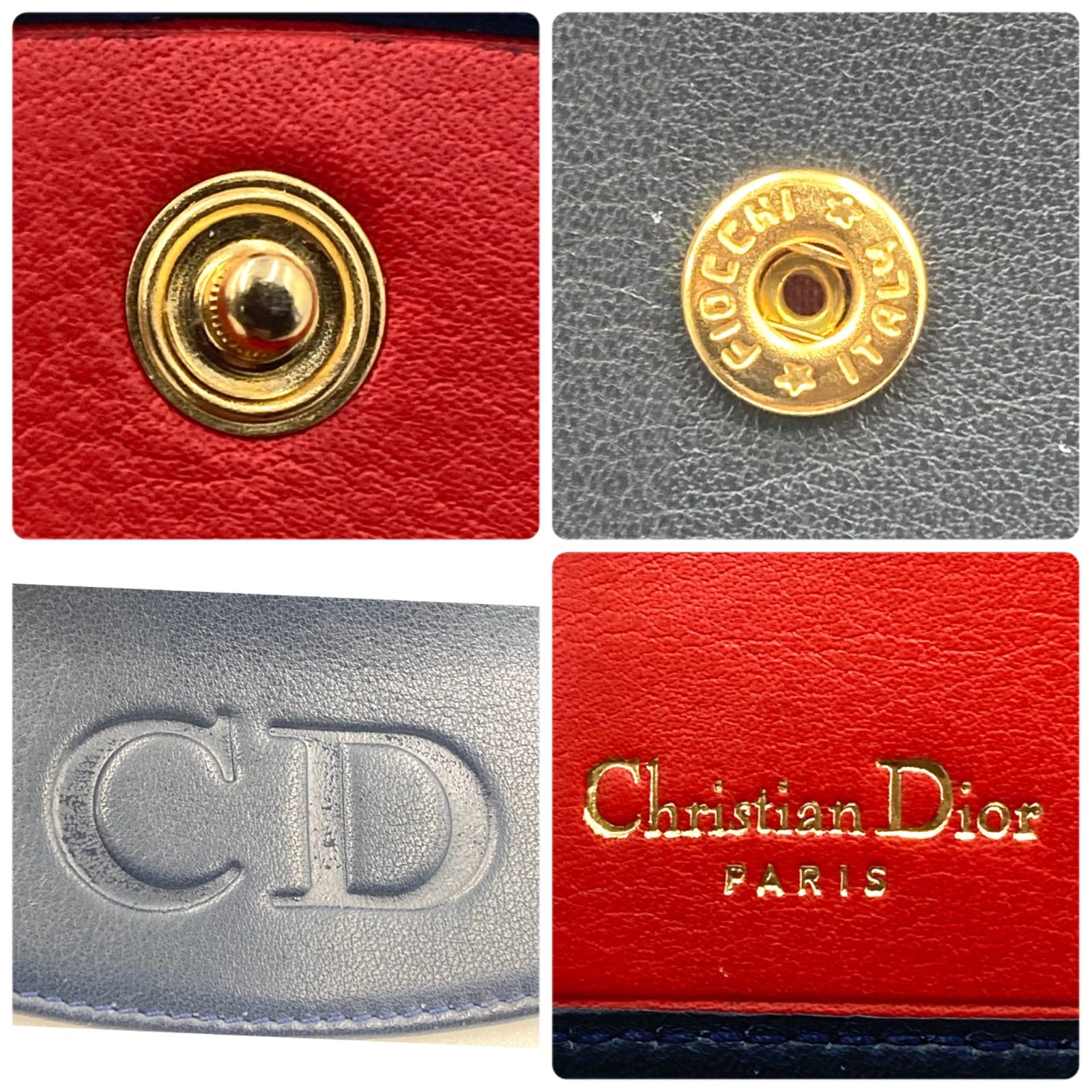 □極美品□Christian Dior クリスチャンディオール CDロゴ型押し 