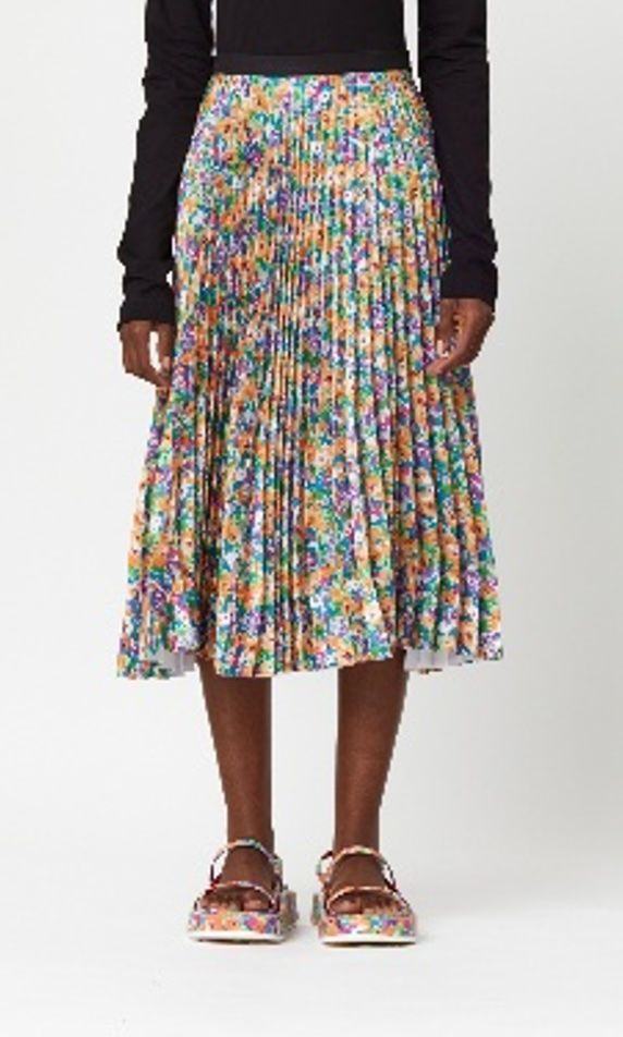 新品 PLAN C プランシー フラワープリーツスカート 38 マルチカラー