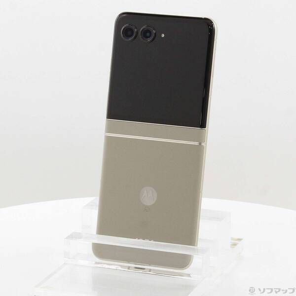 中古品〕 motorola razr 50s 256GB サンドクリーム MOSAJ2 Softbank