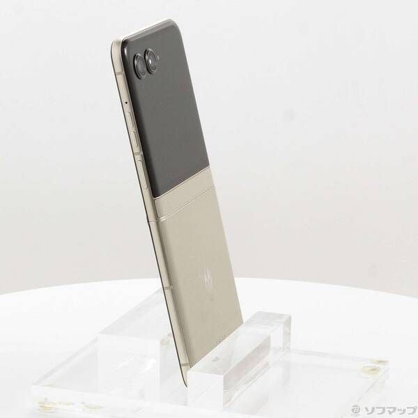中古品〕 motorola razr 50s 256GB サンドクリーム MOSAJ2 Softbank