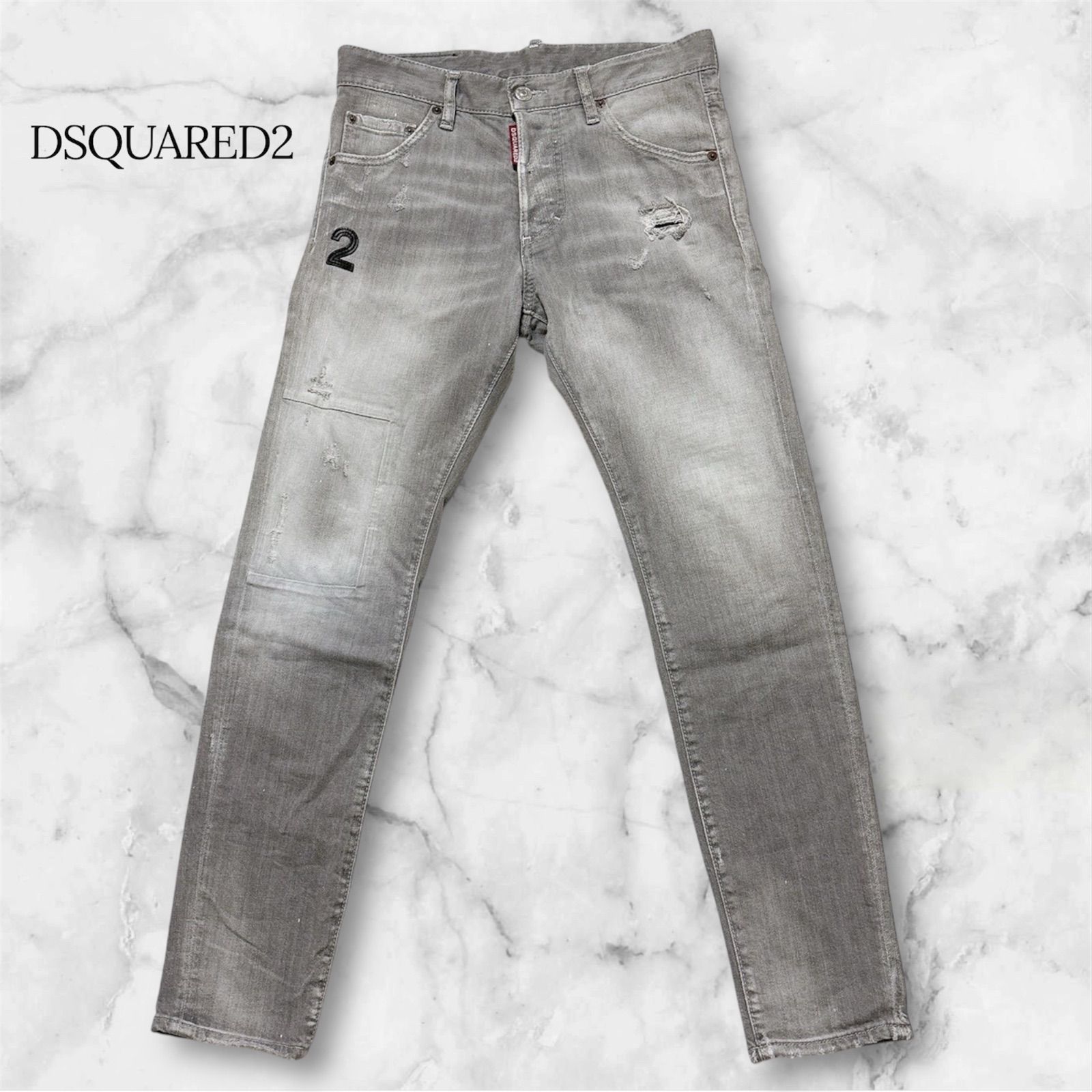 DSQUARED2 ディースクエアード グレーデニム パンツ 44 ダメージ加工