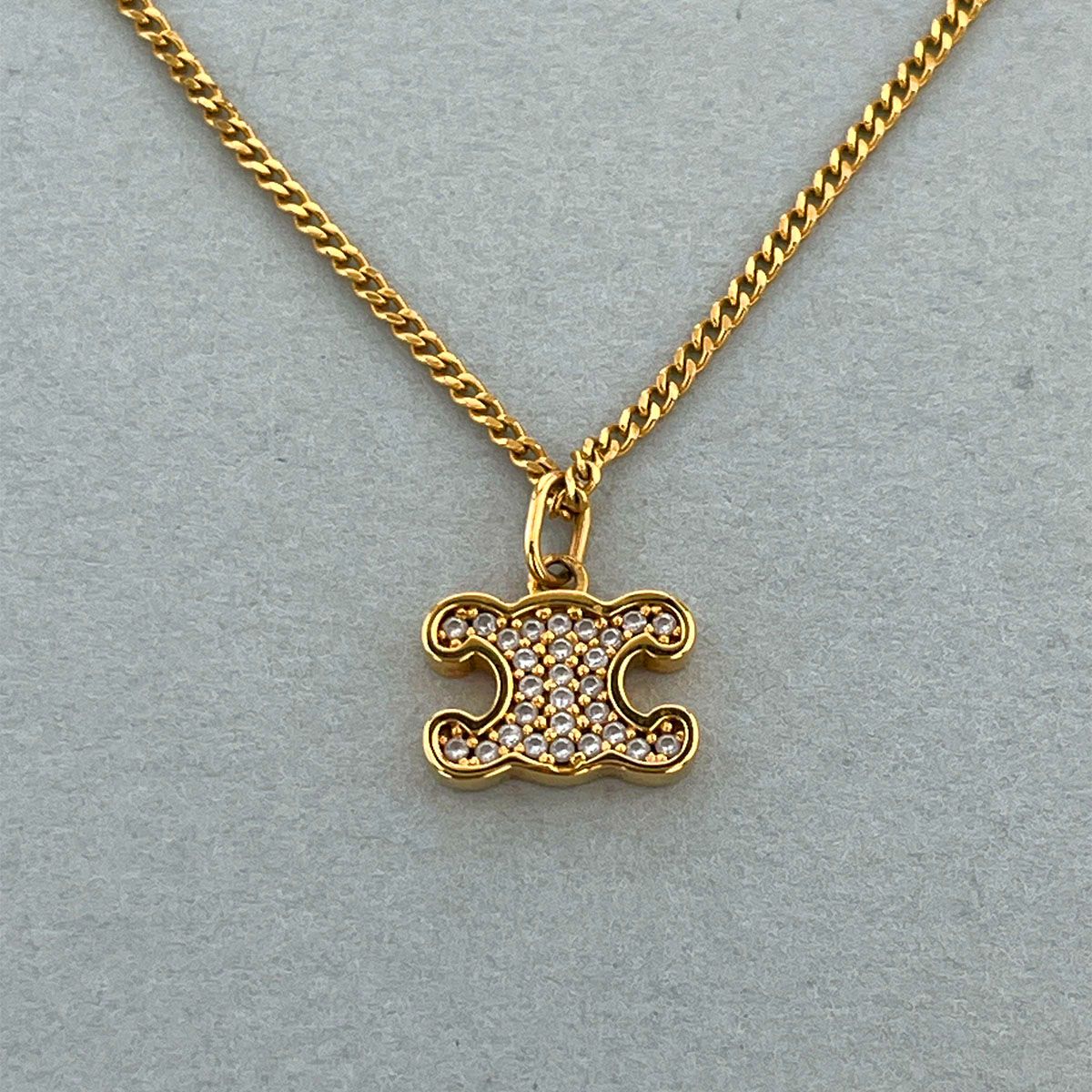 CELINE セリーヌ トリオンフ ラインストーン ネックレス ネックレス