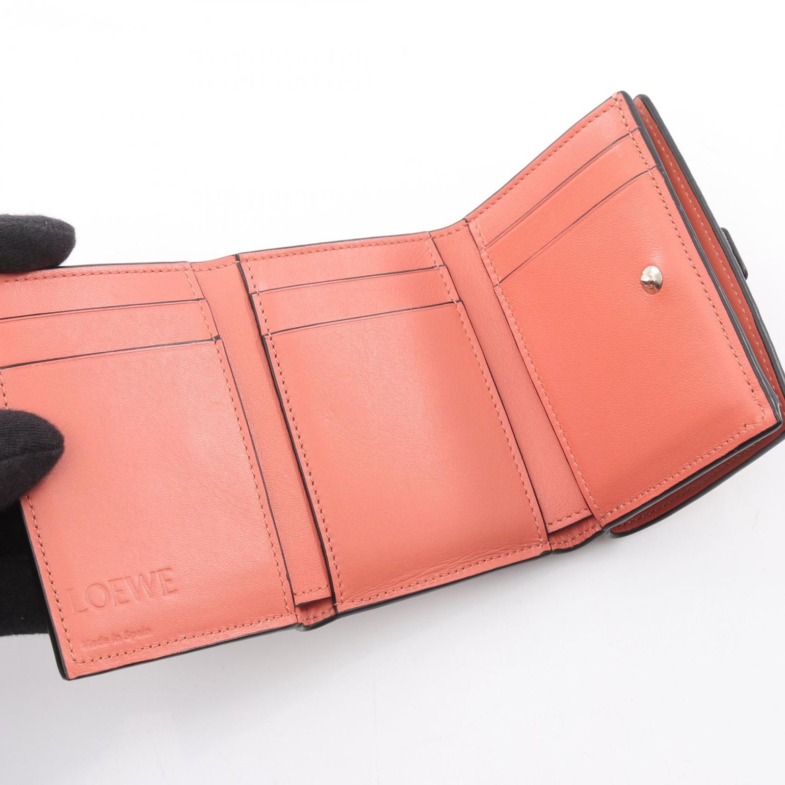 ロエベ LOEWE 三つ折り財布 トライフォールド ウォレット グレージュ