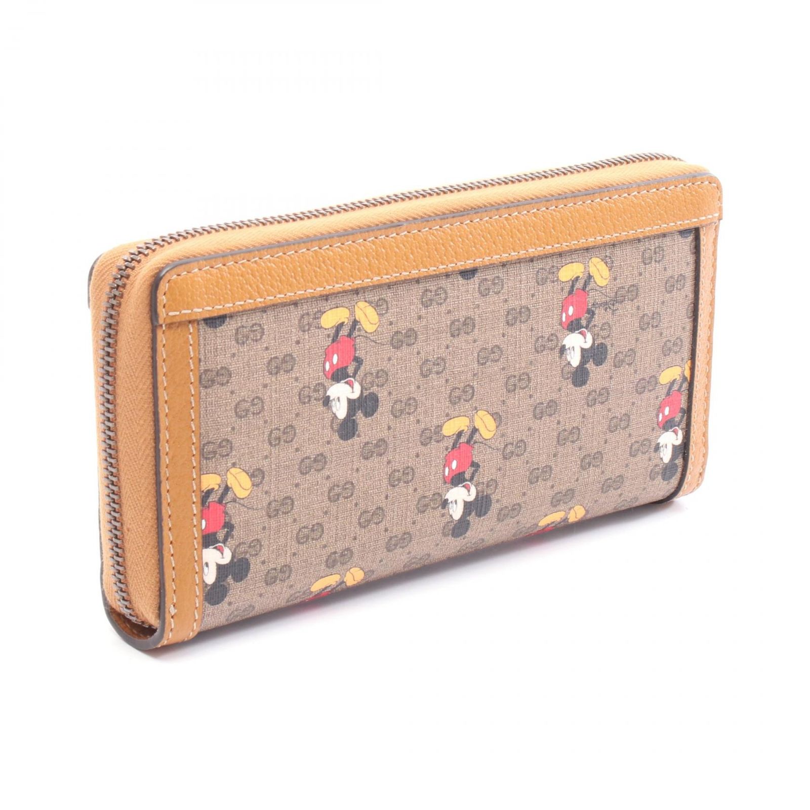 GUCCI ディズニー長財布 ブラウン グッチ GUCCI ラウンド長財布 GUCCI × Disney ミッキーマウス ミニGG