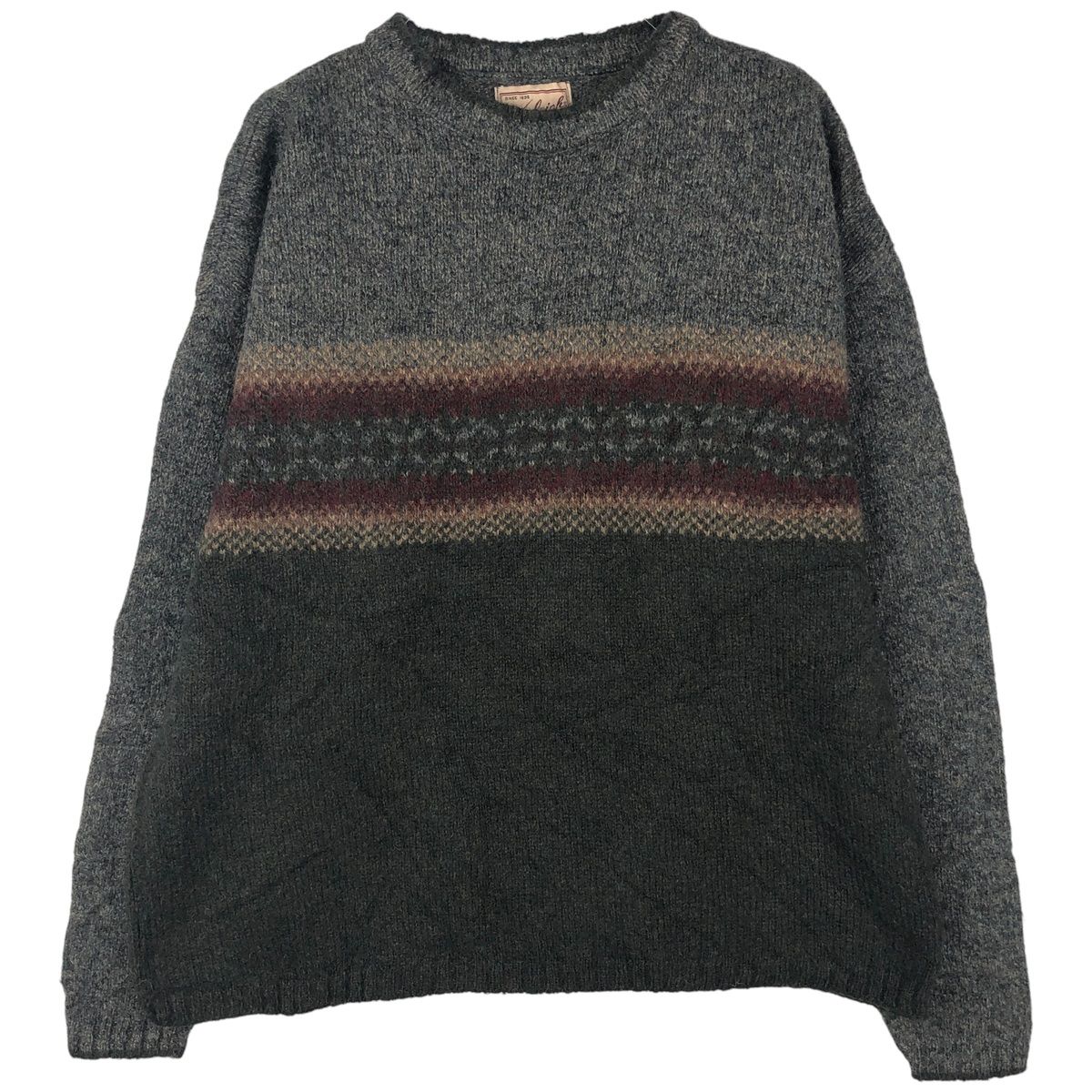 古着 00年代 ウールリッチ WOOLRICH 総柄 ウールニットセーター USA製 