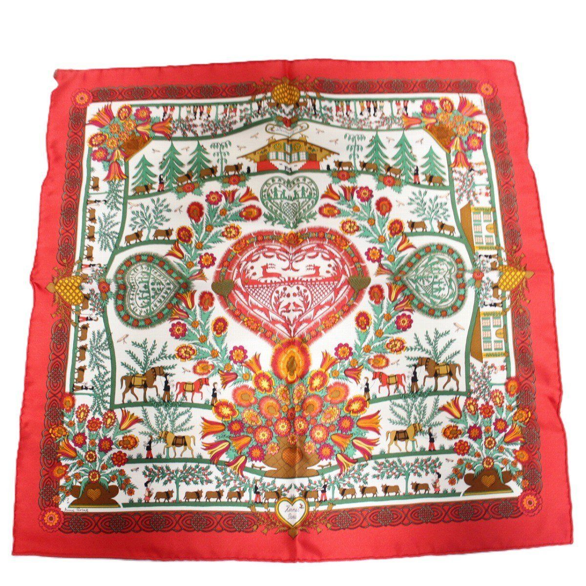 HERMES エルメス カレ 45 スカーフ ガヴロッシュ デコパージュ 切り絵