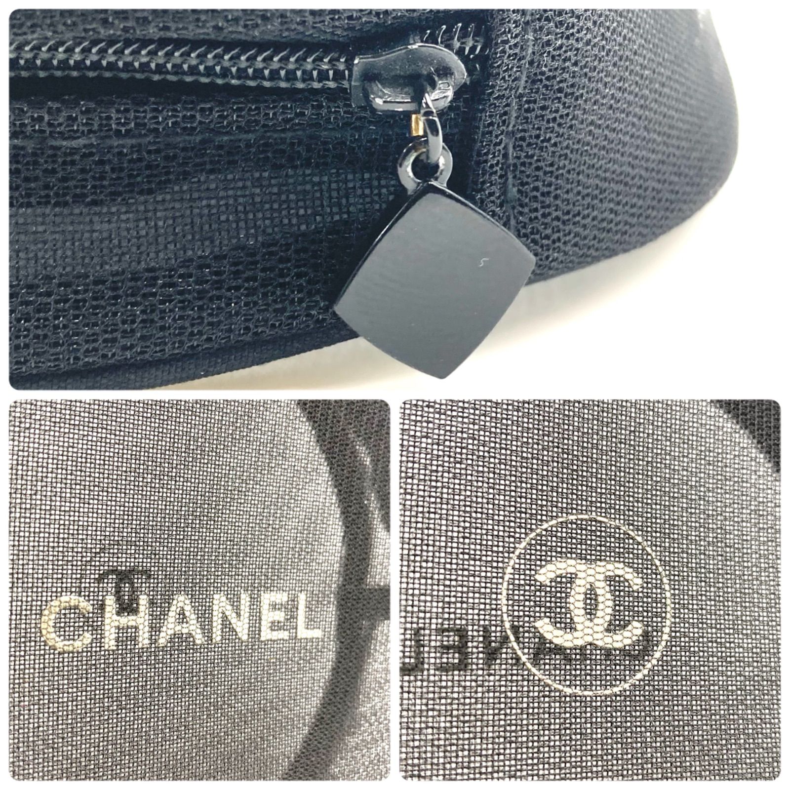 □極美品□CHANEL シャネル ノベルティ メッシュポーチ ラウンド型