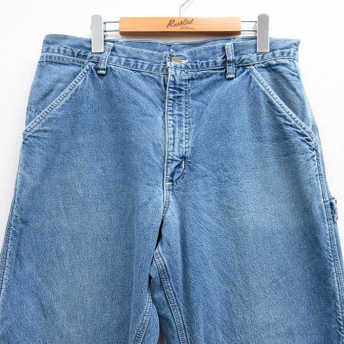 W31/古着 カーハート ペインター パンツ メンズ 90年代 90s 紺 デニム