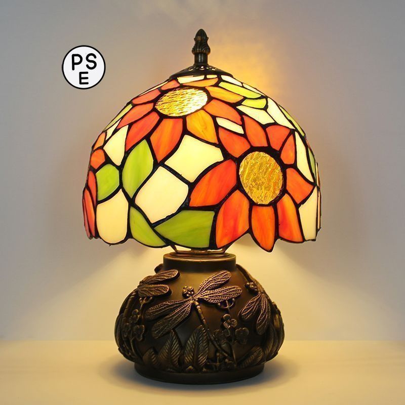 LEDテーブルランプ ステンドグラス 照明クラシック ヨーロッパ 手作り