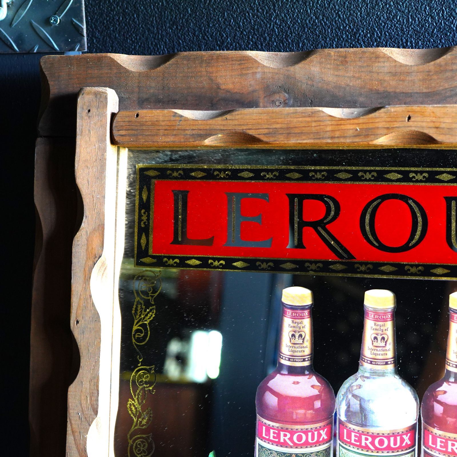 80年代 ビンテージ アメリカ サンタフェ サボテン メキシカン パブミラー カリフォルニアレーズン パブミラー 鏡 アクリル製 アクリルミラー