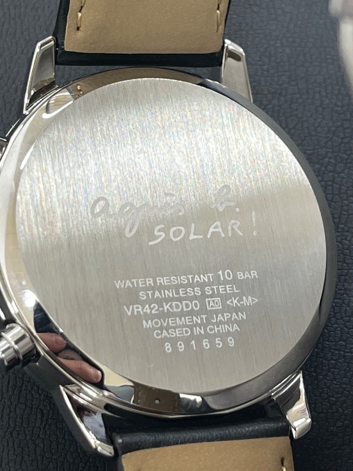 中古・現状稼働品】アニエスベー ソーラー時計 クロノグラフ VR42-KDD0