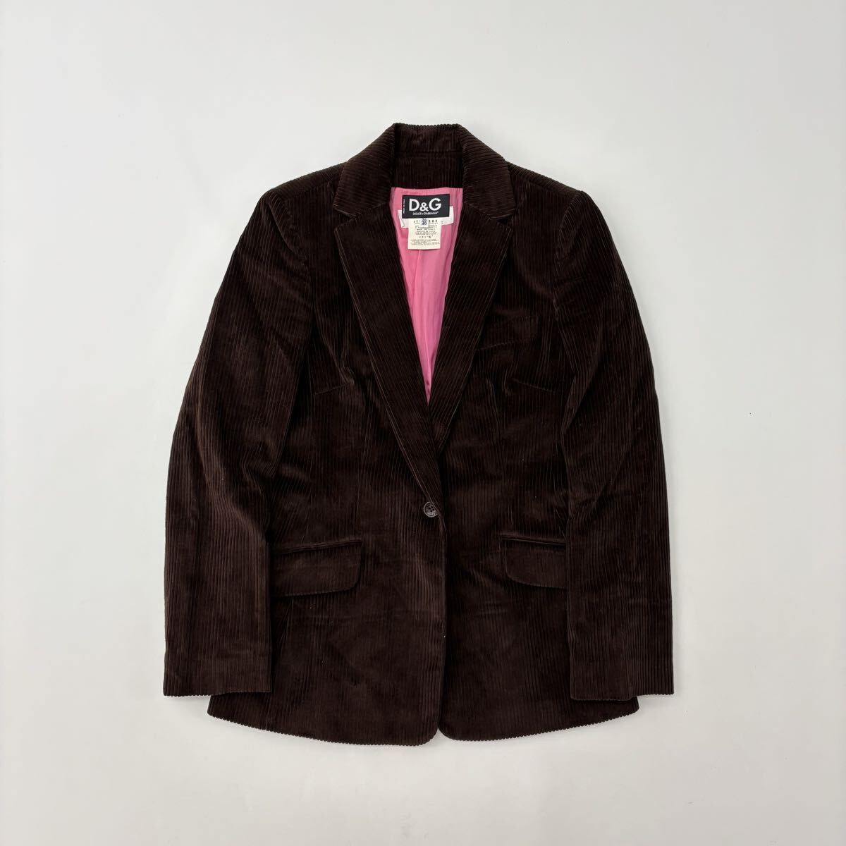 レア美品　Dolce & Gabbana ダークブラウン テーラードジャケット D&G ドルチェ＆ガッバーナ DOLCE&GABBANA ドルガバ コーデュロイ