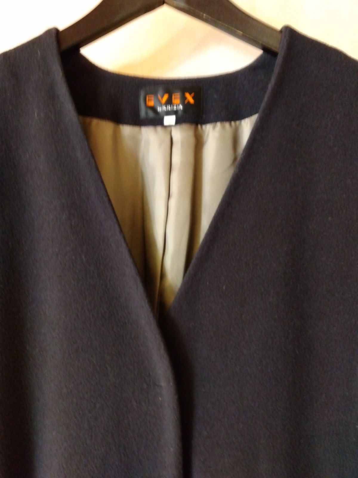 EVEX by KRIZIA ネイビー ロングコート XL ステンカラー EVEX by