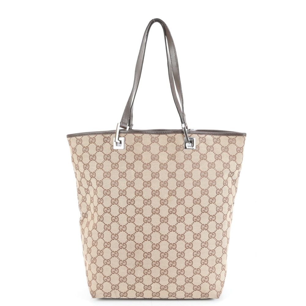 美品 グッチ GGキャンバス 31243 レザー トート バッグ 肩掛け