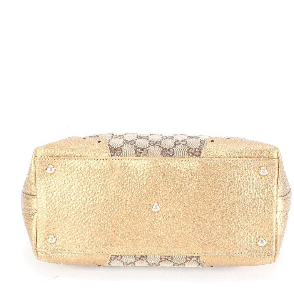 美品 グッチ GGキャンバス 145993 レザー トート バッグ 肩掛け