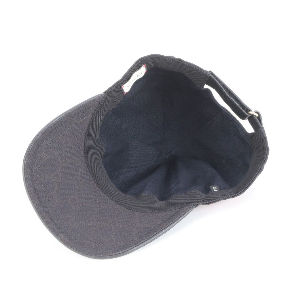 美品 グッチ GG キャンバス シェリー ライン ベースボール キャップ