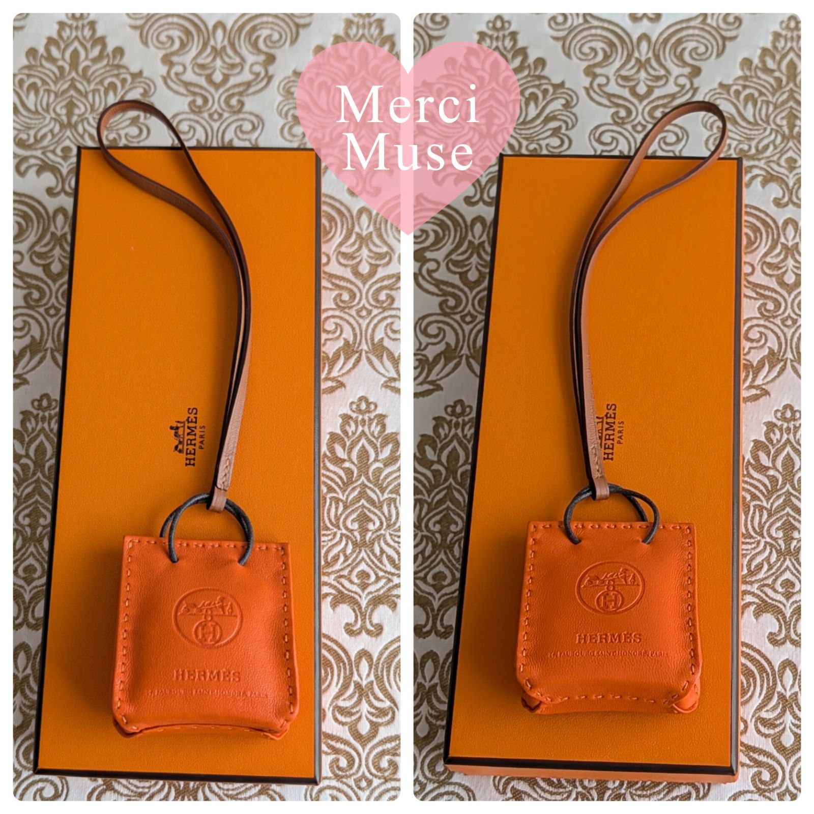 ❤未使用品❤サックオランジュ フー オレンジ バッグチャーム エルメス 箱付き ❤お得なお品❤サックオランジュ オレンジ バッグチャーム エルメス