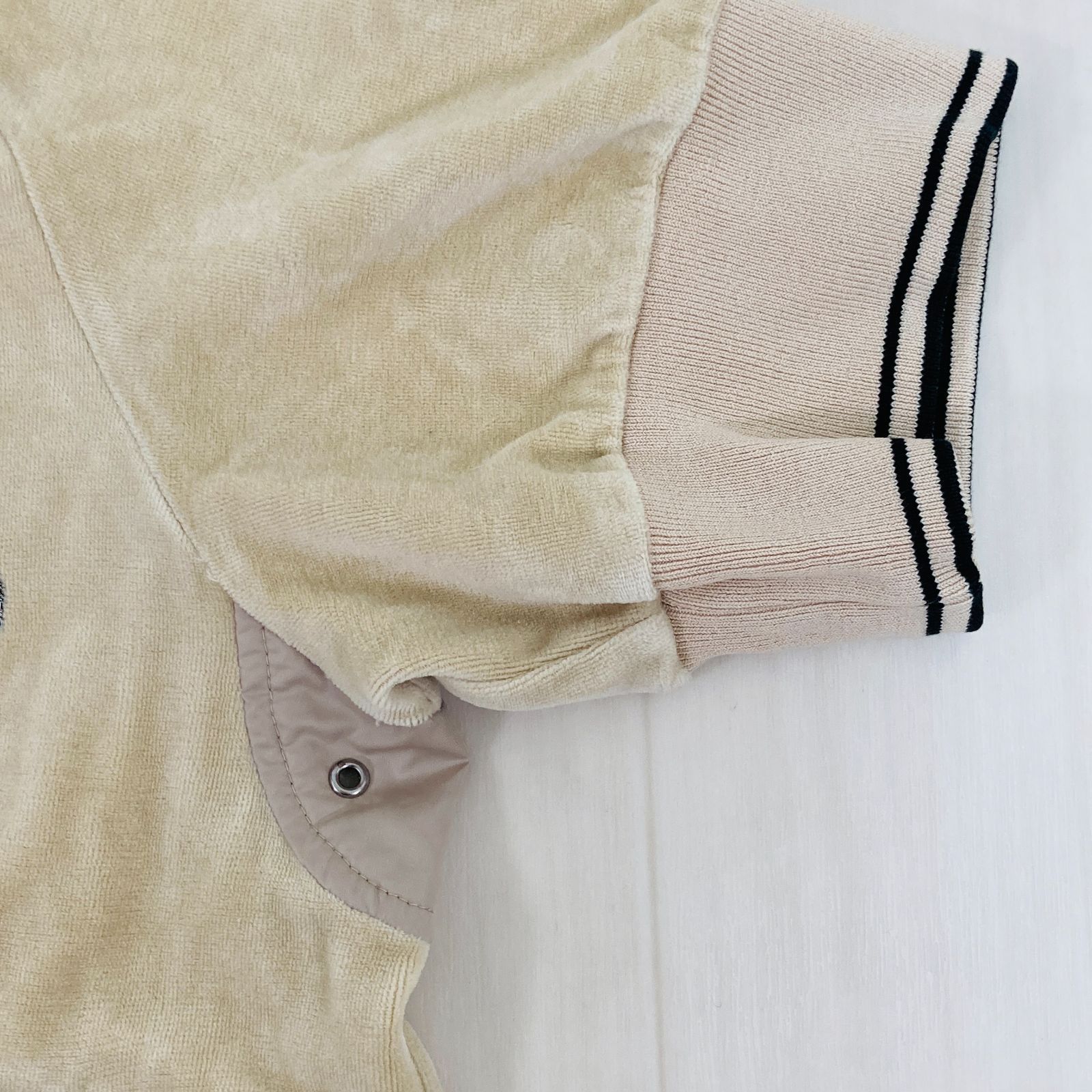 MIEKO UESAKO ミエコウエサコ ベロア 半袖 ジップアップ パーカー