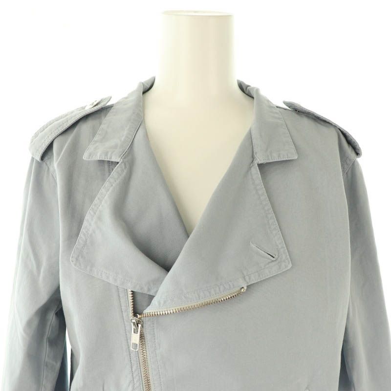 アニエスベー agnes b. コットン ライダースジャケット ジップアップ