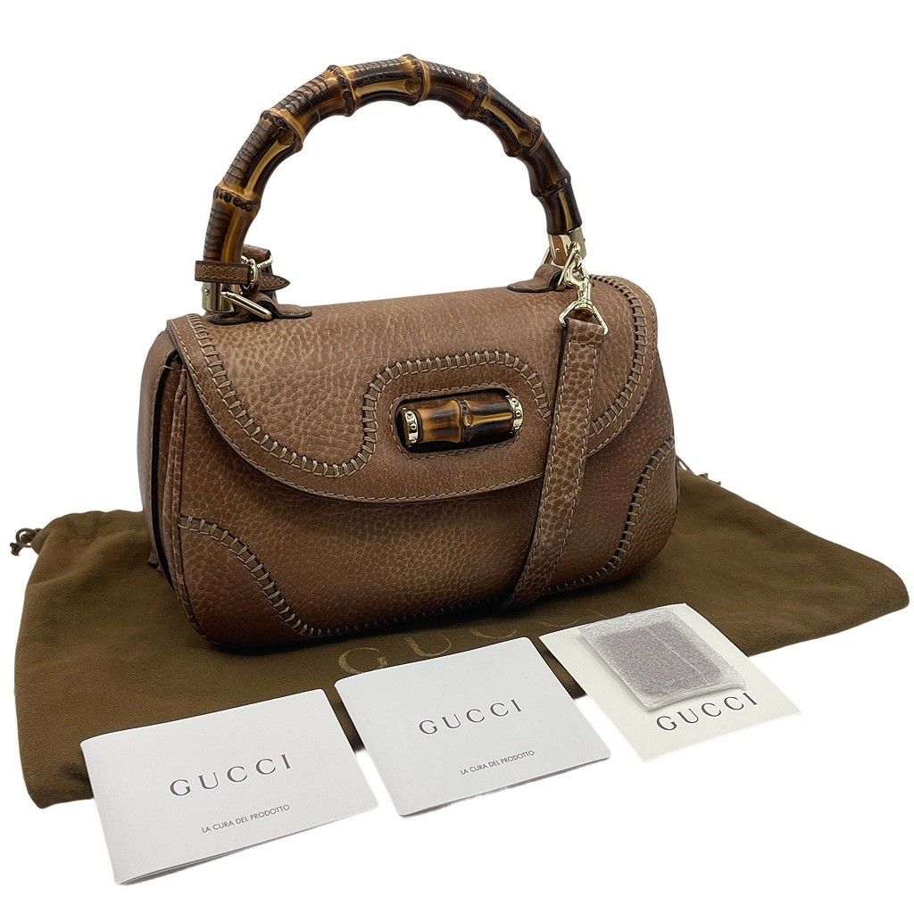 GUCCI グッチ バンブー ターンロック ハンドバッグ 224964 レザー
