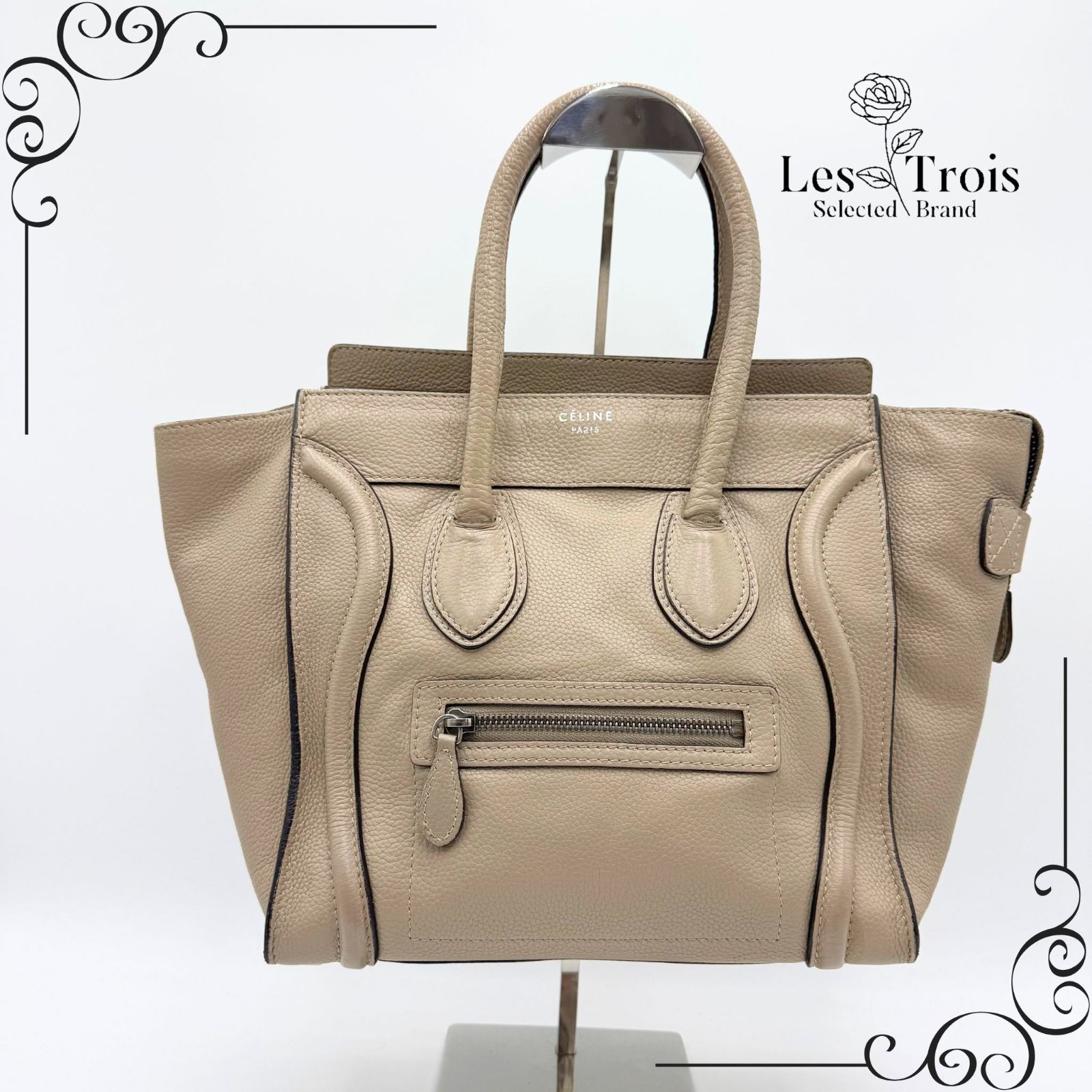 CELINE セリーヌ ラゲージ ハンドバッグ マイクロショッパー レザー 