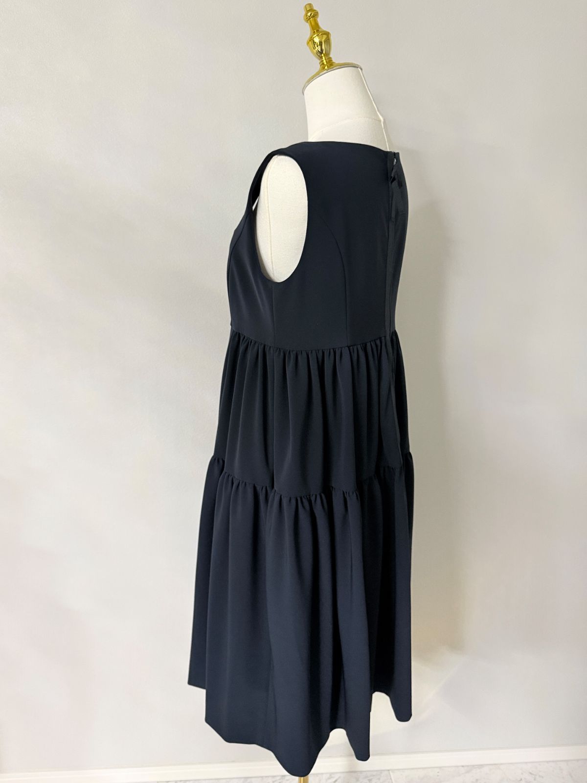 美品FOXEY /フォクシー レディエンパイア ワンピース42 ネイビー