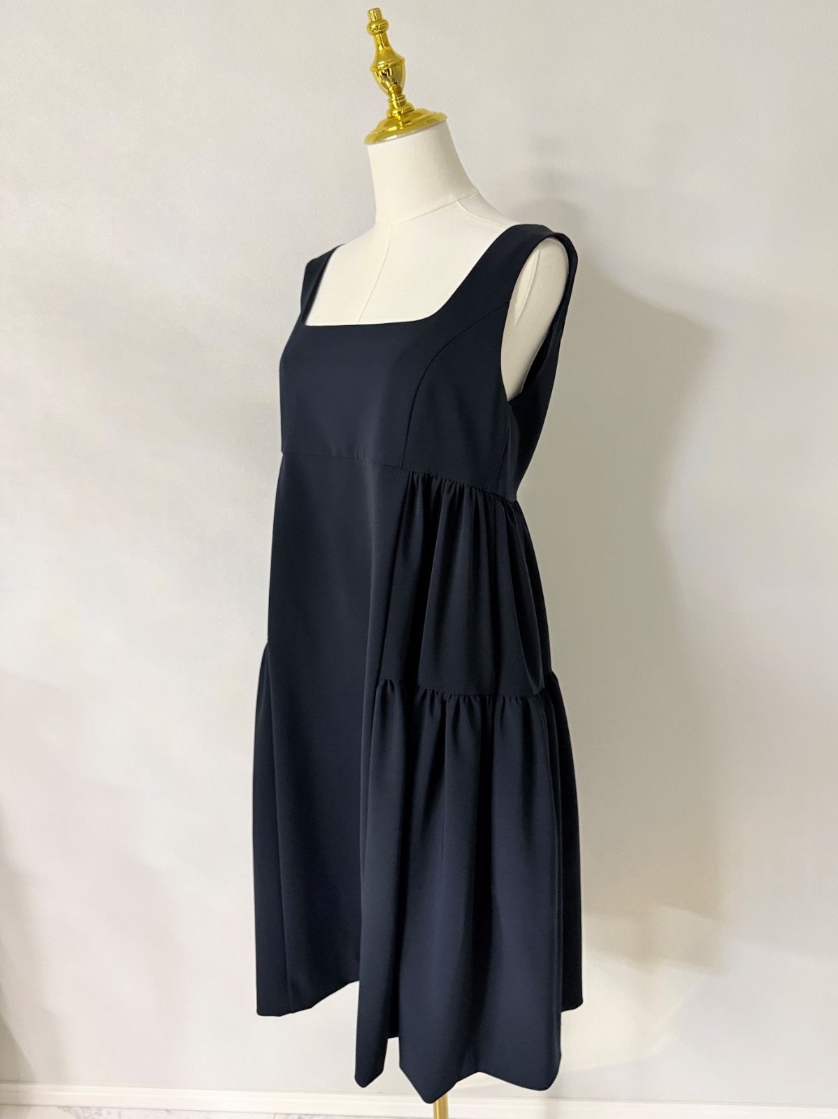 美品FOXEY /フォクシー レディエンパイア ワンピース42 ネイビー