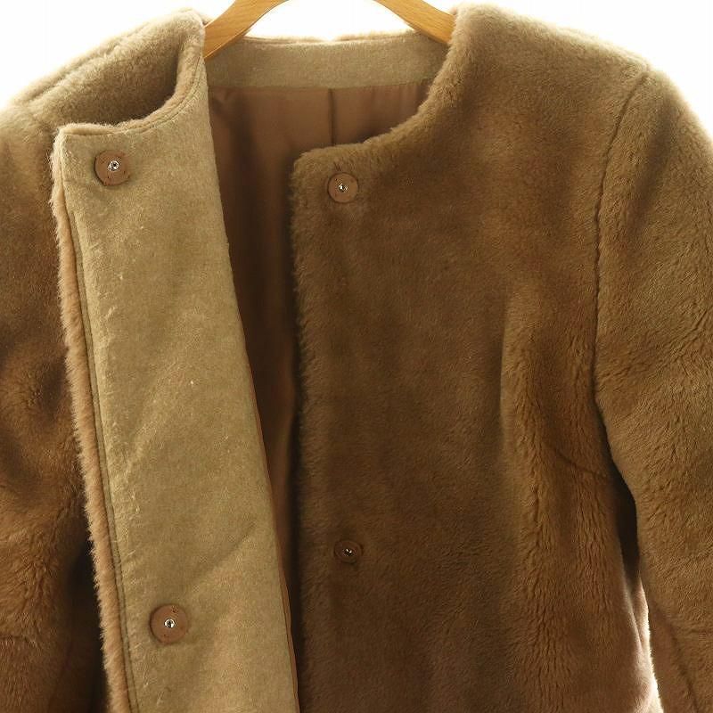 アルアバイル allureville フェイクファー ノーカラー コート アウター