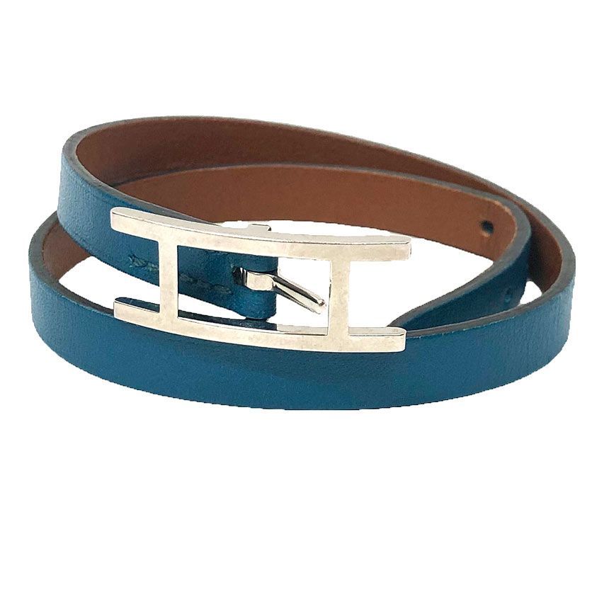 HERMES エルメス レザー ブレスレット ビーアピ ドゥブルトゥール XS