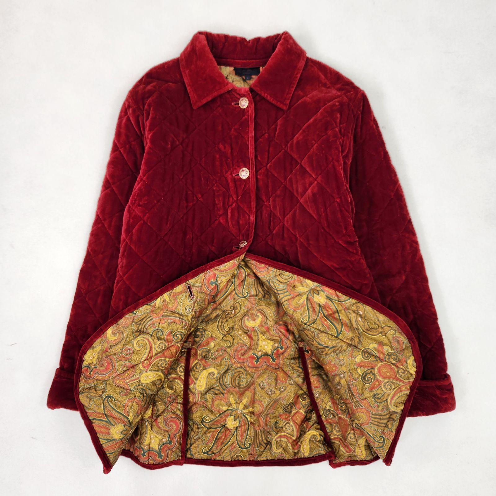 ETRO コート ベルベット 裏地ペイズリー 赤 L - メルカリ