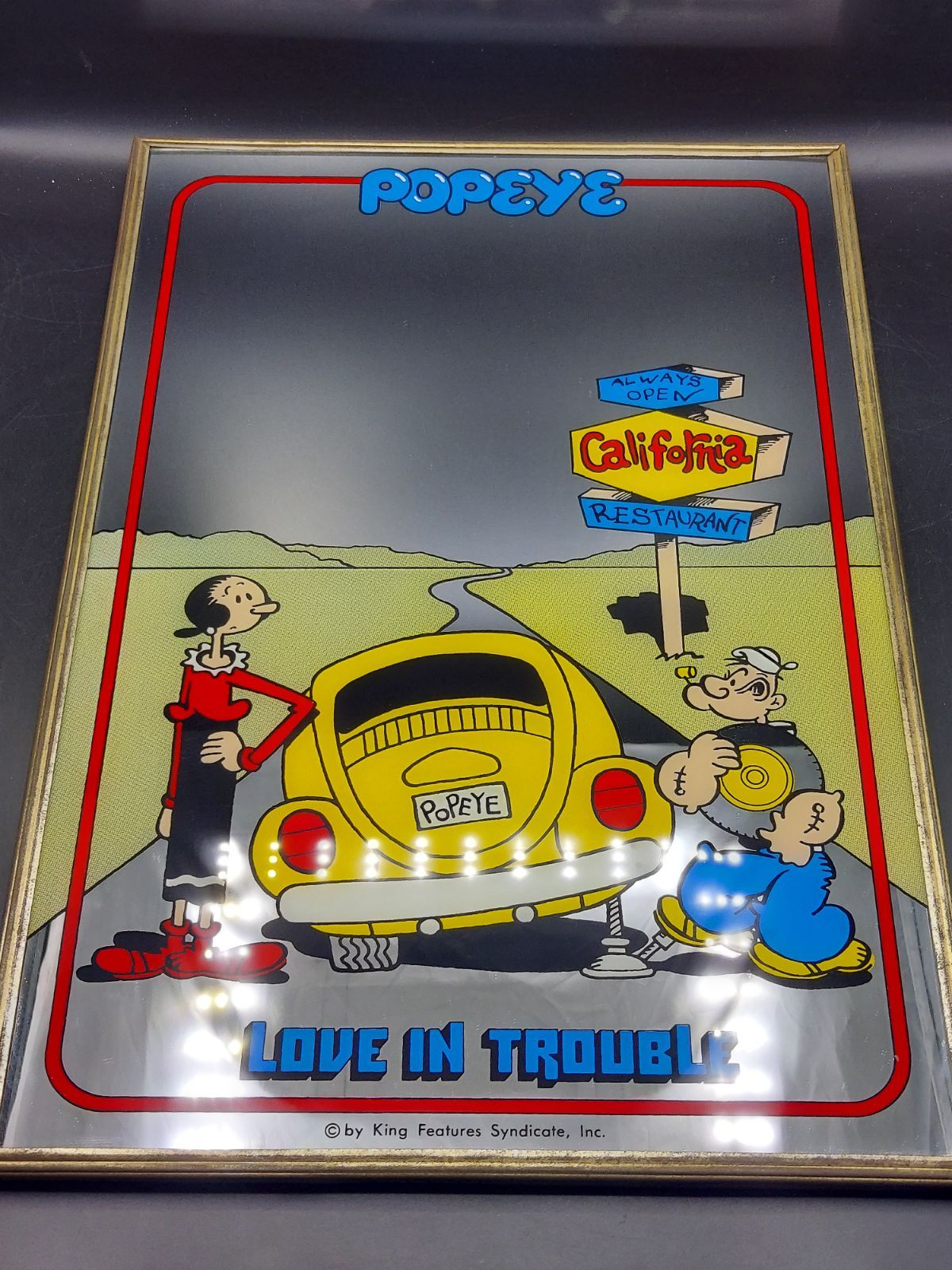 ポパイパブミラー POPEYE ポパイ鏡 アンティークミラー ヴィンテージ