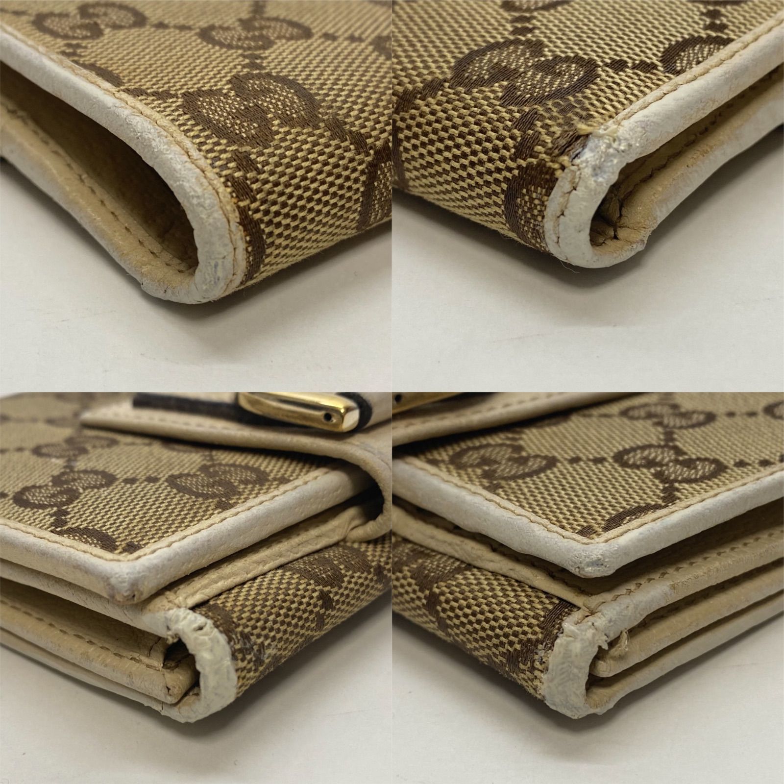 3343 GUCCI グッチ 折り財布 GG ベージュ系 Wホック - メルカリ