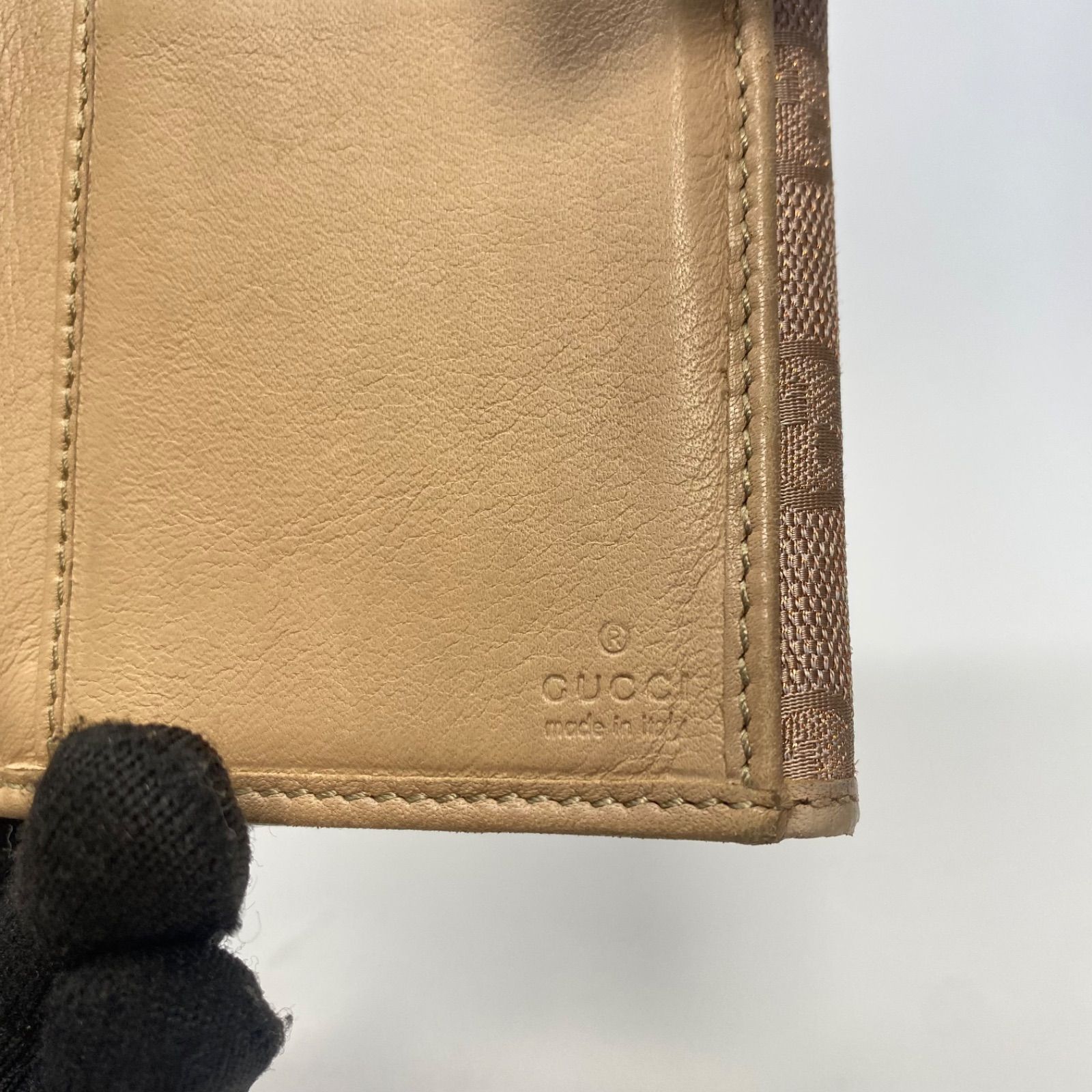 3353 GUCCI グッチ 長財布 ハートロゴ ピンク系 GG キャンバス レザー 