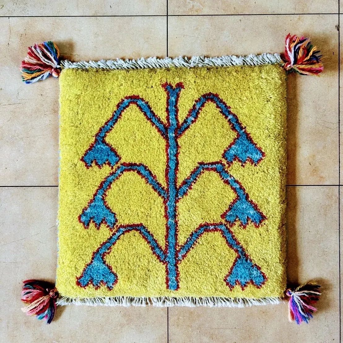 ギャッベ座布団 本物 手織り ペルシャ絨毯 おしゃれ チェアパッド